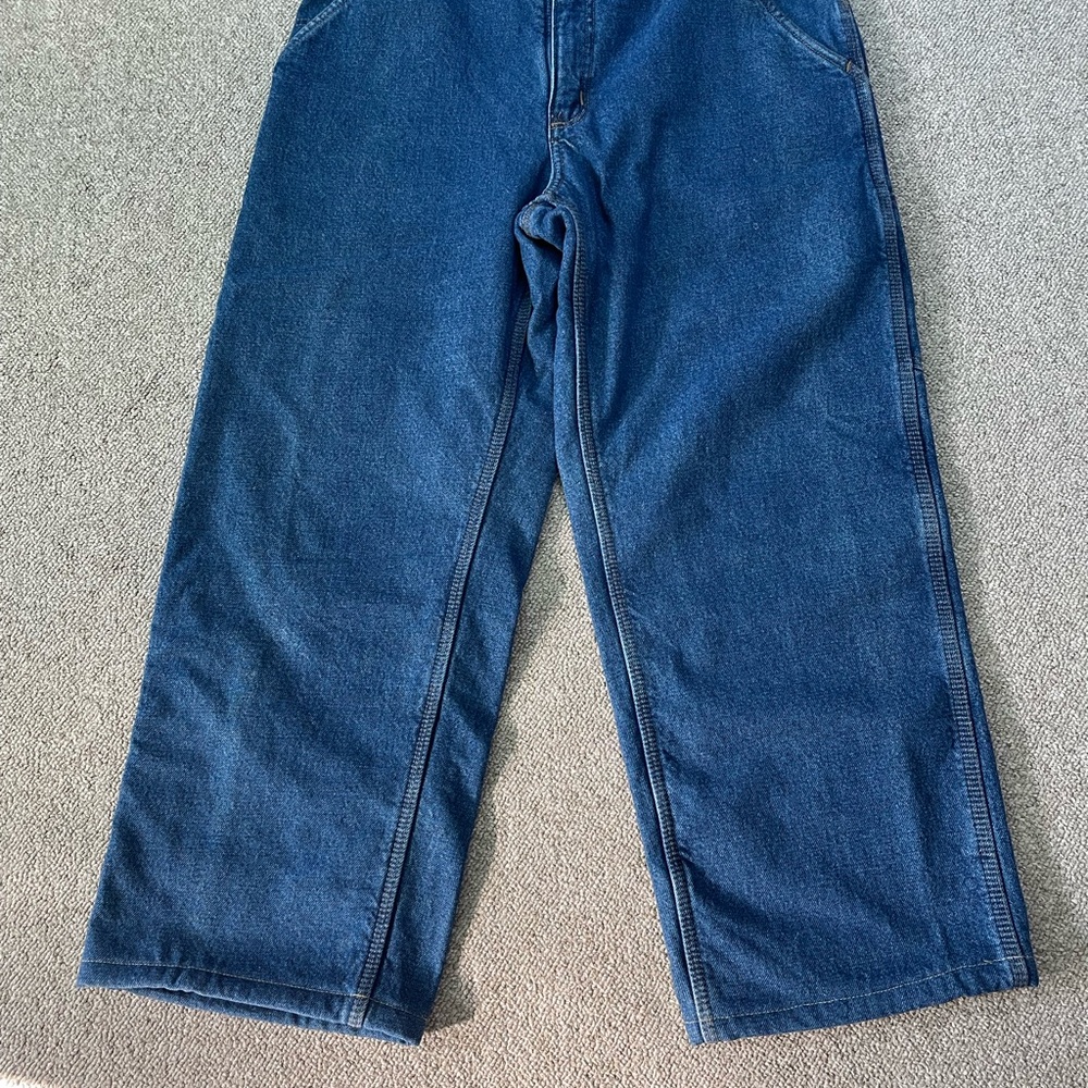 Carhartt Relaxed Blue Jeans Classic Denim Fleece Lined